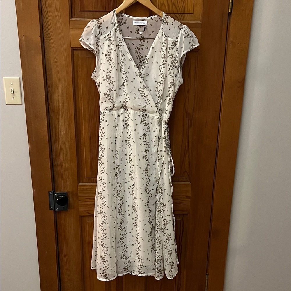 Urban Outfitters White Floral Midi Dress